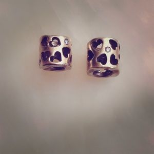 Pandora 14k yellow gold heart charms